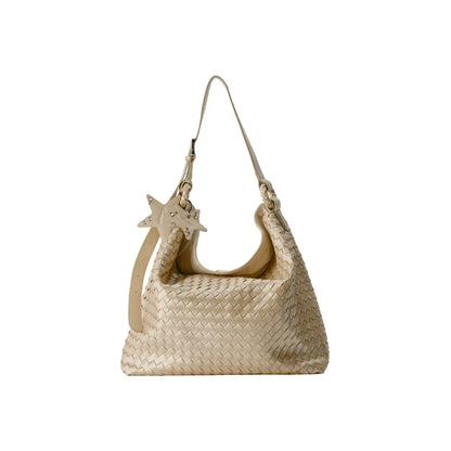 Oversized Woven Suede Tote Shoulder Bag ECODAY