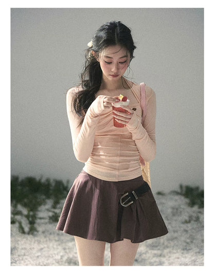 Breeze Layered Cropped Long-Sleeve Tee