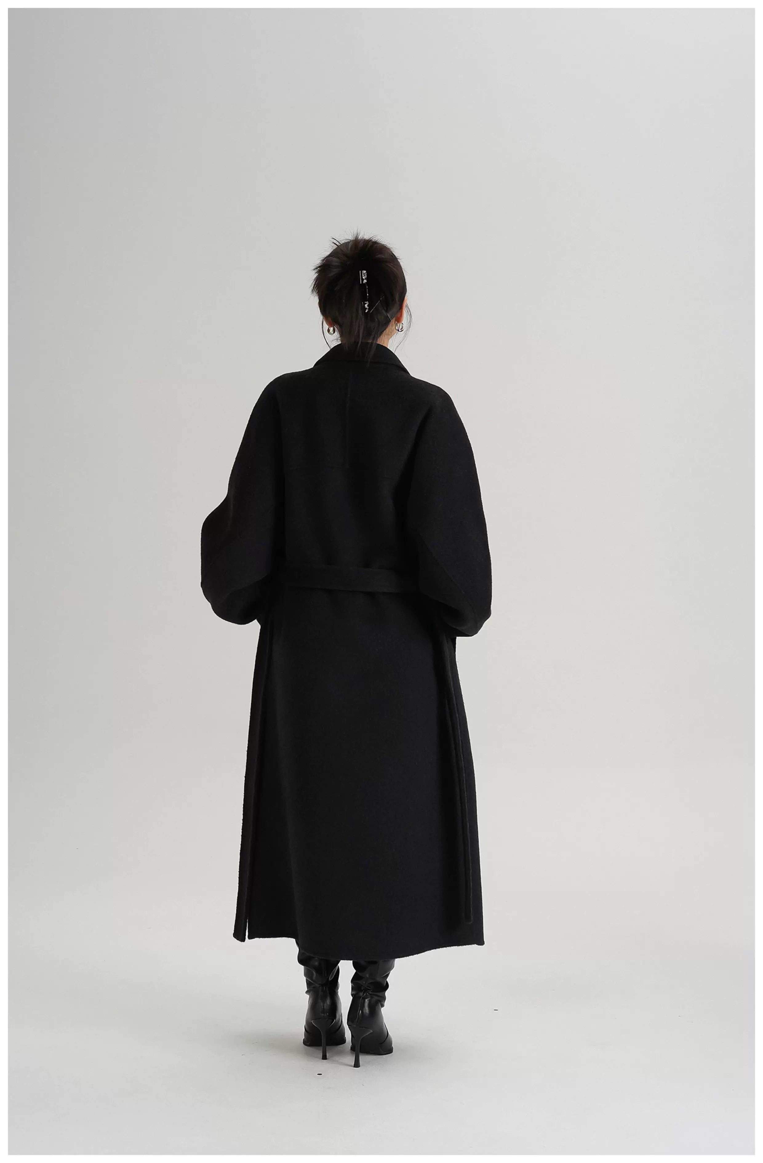 Tie-Belt Long Wool Coat