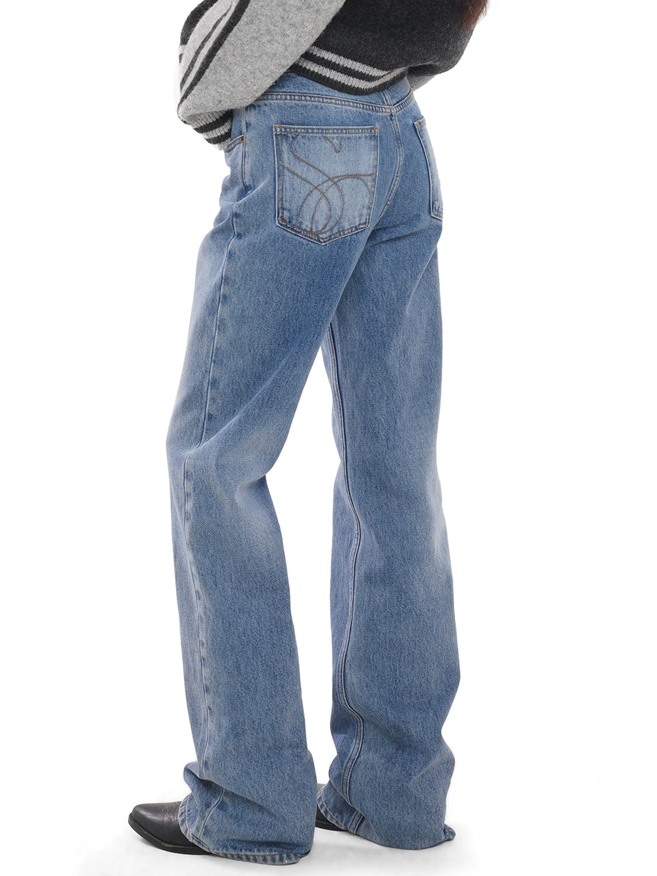 Vintage Mid-Waist Straight-Leg Button-Fly Jeans