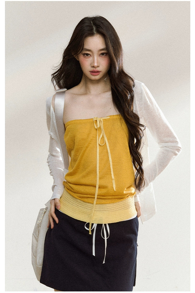 White Silk-Blend Cardigan