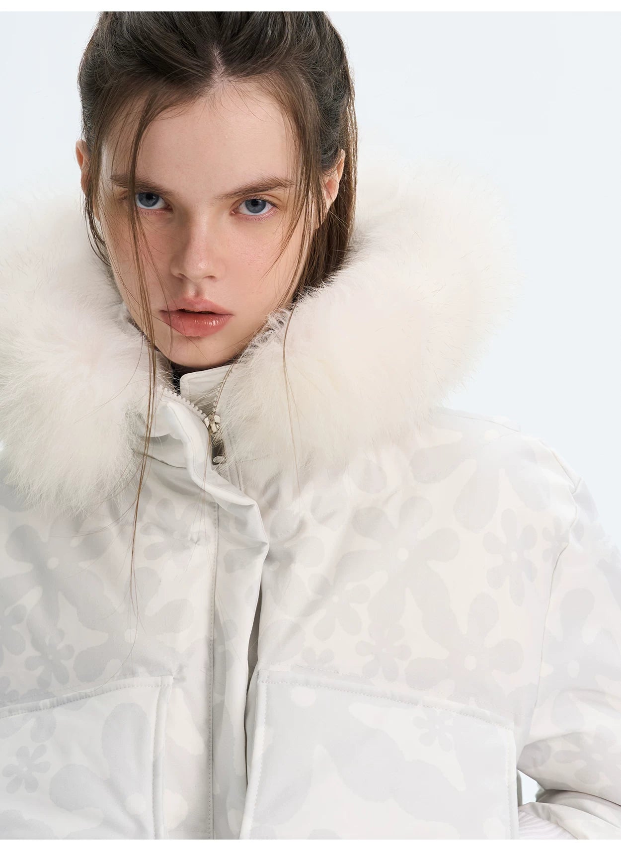 Vintage Printed Short Down Jacket