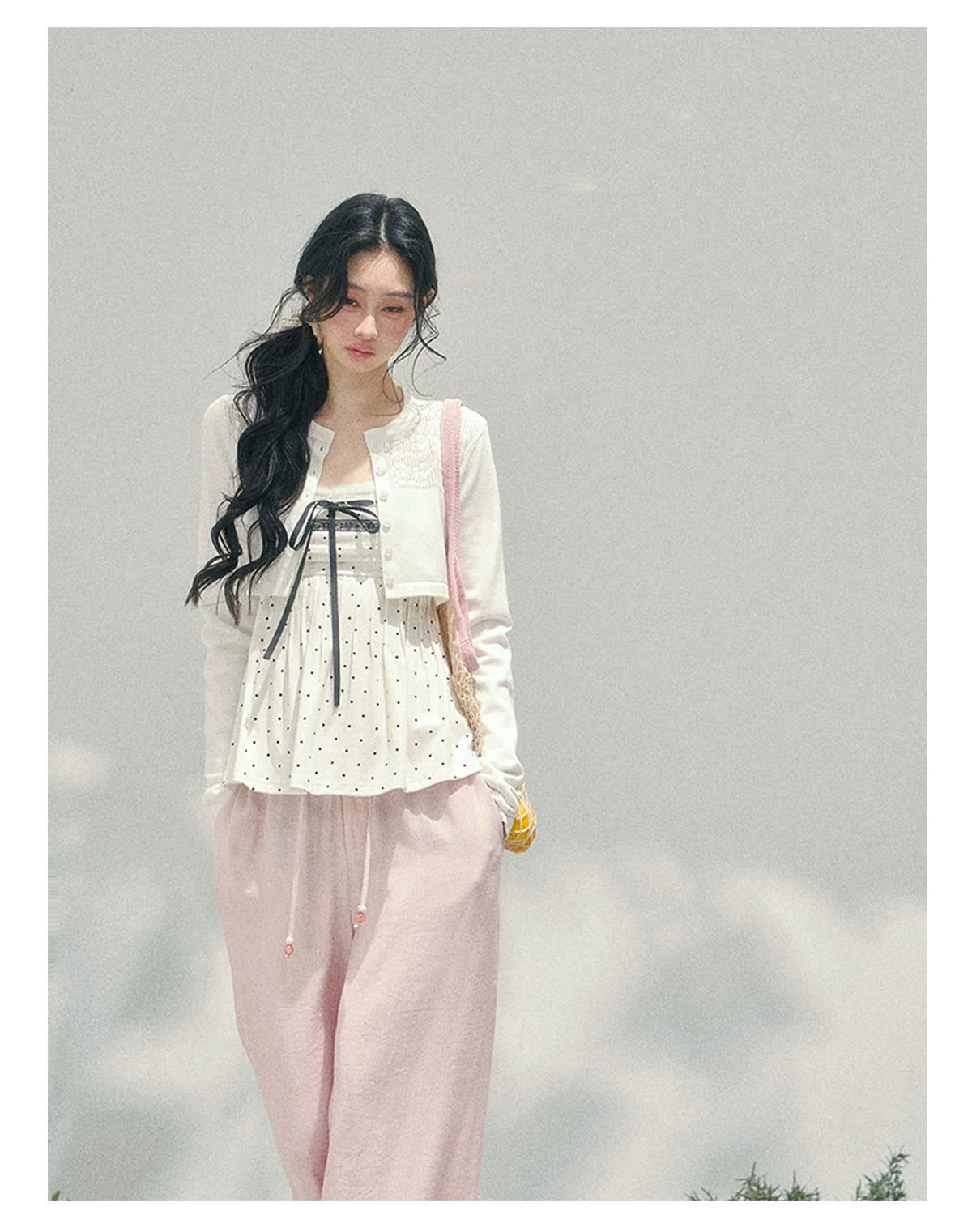 Polka Dot Brandy Lace Two-Piece Top Set