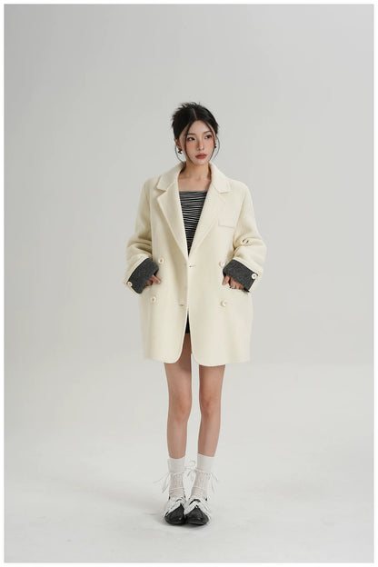 Mid-Length Double-Faced Wool Blazer