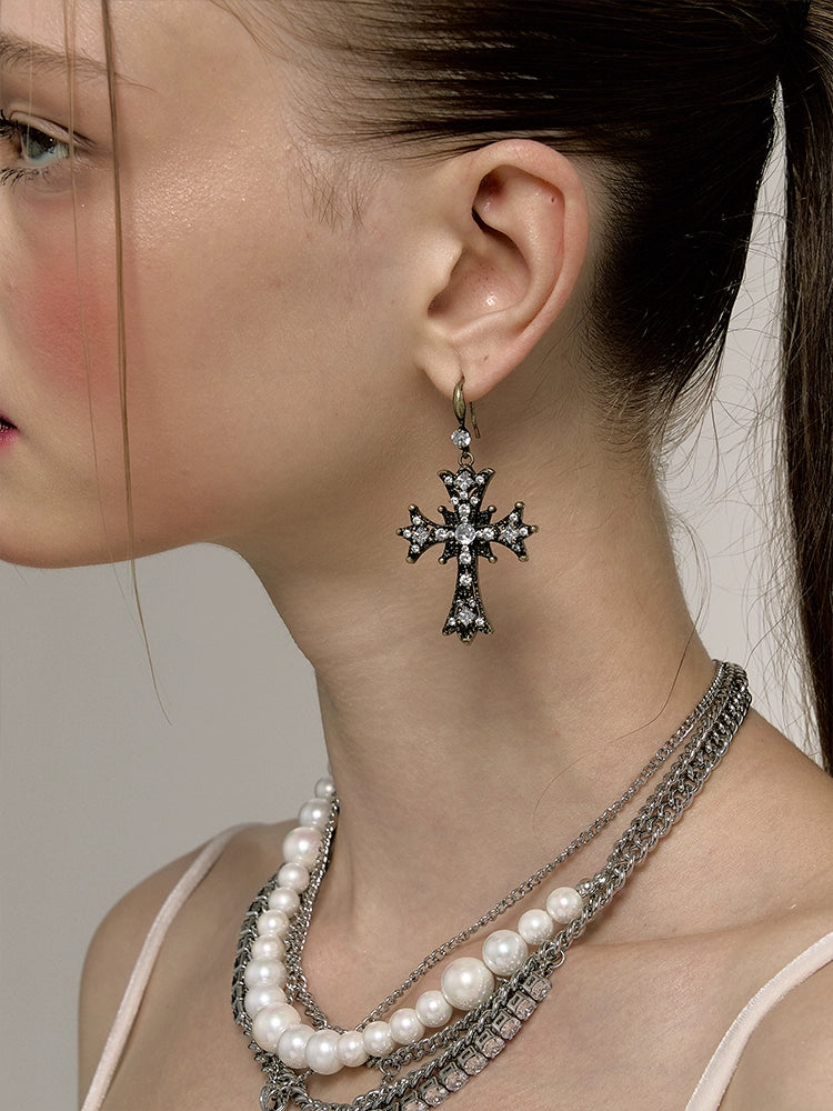 Huge hot sale cross earrings