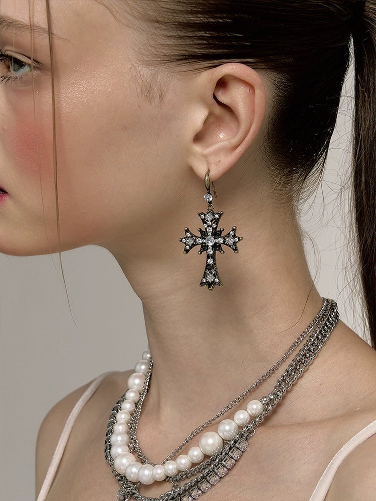 Retro Baroque Cross Earrings - CHINASQUAD
