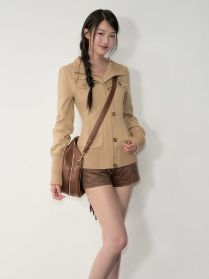 Slim Zip Button Jacket