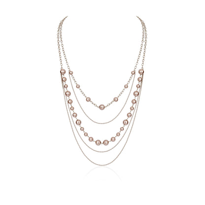 Silver Pearl Layered Sweater Necklace