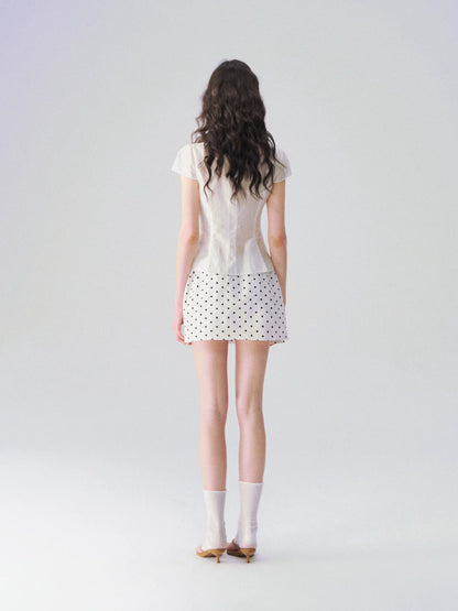 Peter Pan Collar Asymmetric Waist-Tailored Blouse