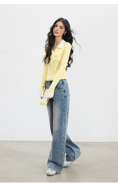 Contrast Faux-Layer T-shirt