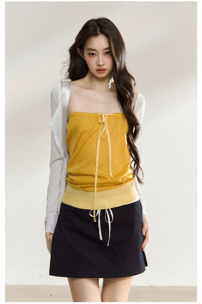 White Silk-Blend Cardigan