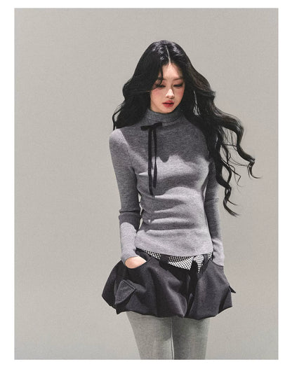 Velvet Touch Mock-Neck Knit Base Layer