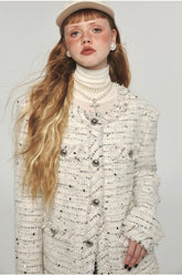 White Tweed Jacket & Shorts Set - CHINASQUAD