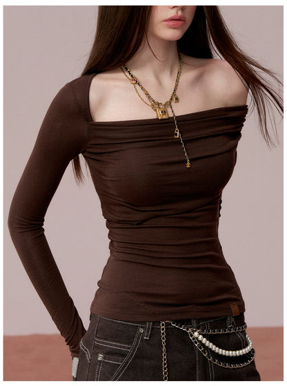 Long Sleeve Lyocell Blend Fitted T-Shirt