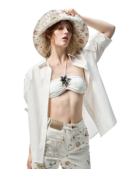 Floral-Printed Sun Hat