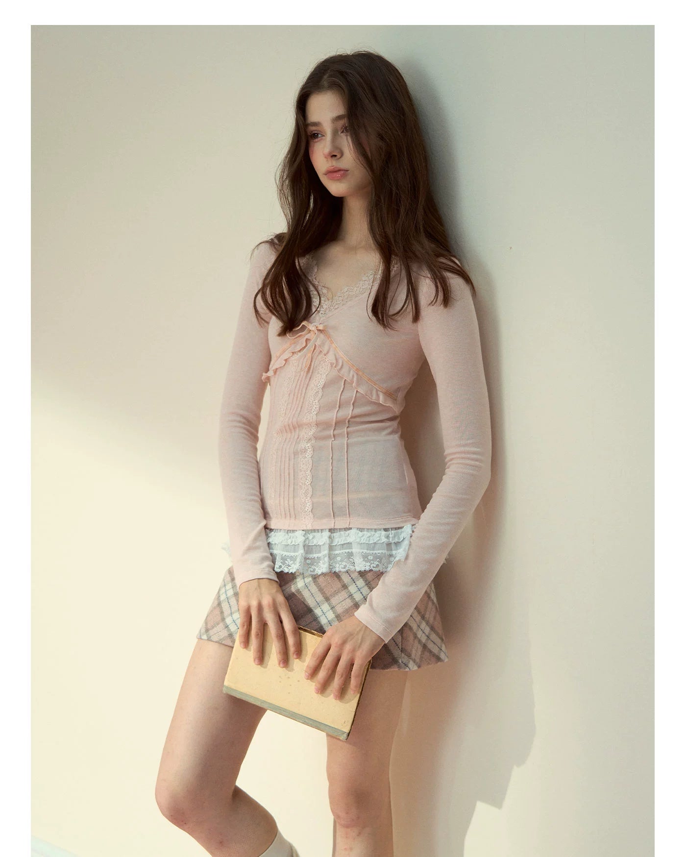 Lace Trim Tencel Wool Blouse - CHINASQUAD