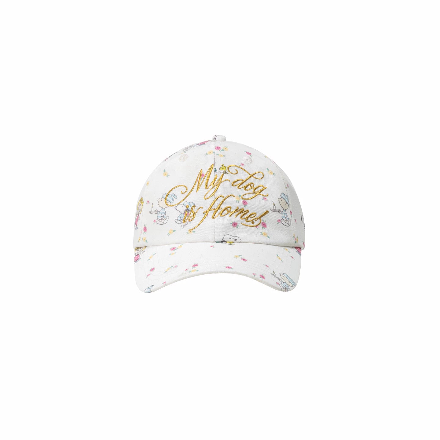 Snoopy Floral Embroidered Baseball Cap 1Jinn Studio
