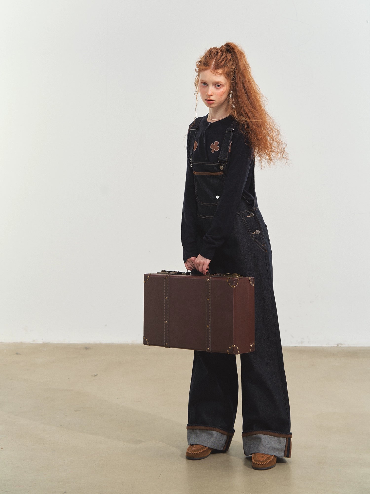 Raw Denim Cuffed Overalls - CHINASQUAD