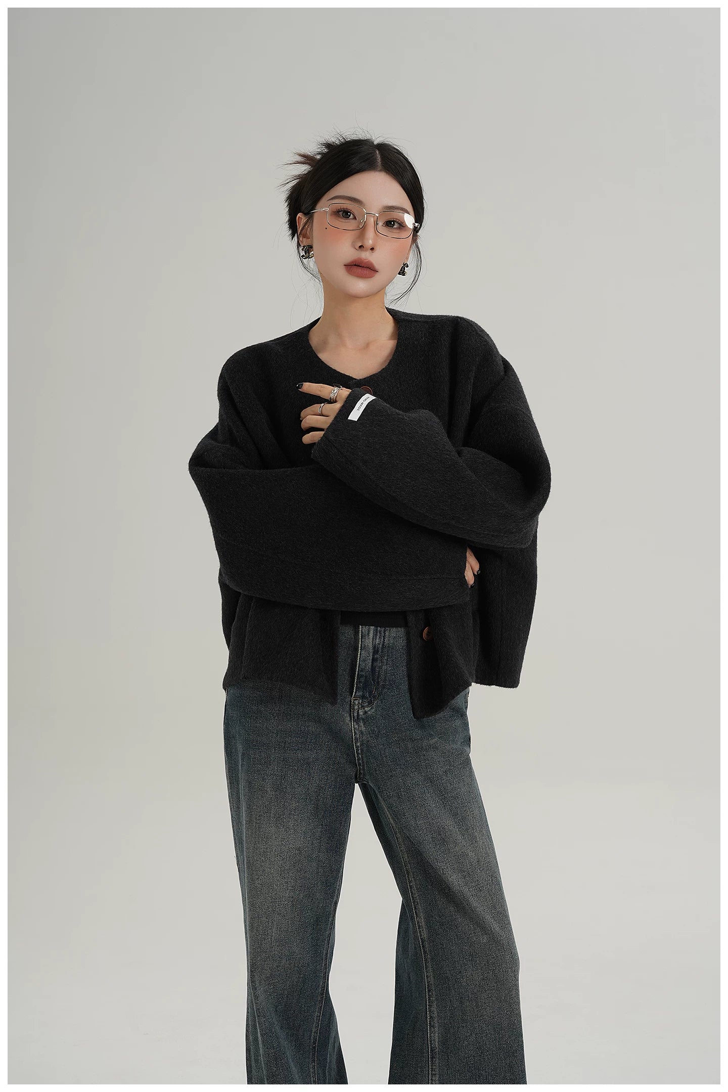 Relaxed-Fit Cropped Double-Faced Wool Jacket