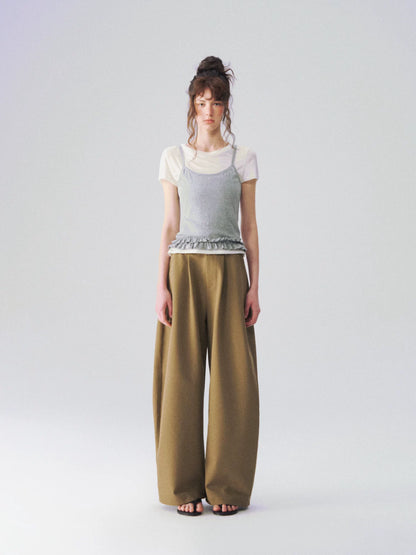 Relaxed Tailored Wide-Leg Trousers