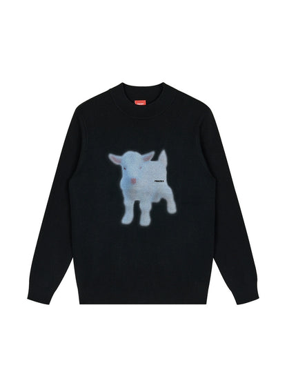 Printed Half-Turtleneck Thermal Base Sweater