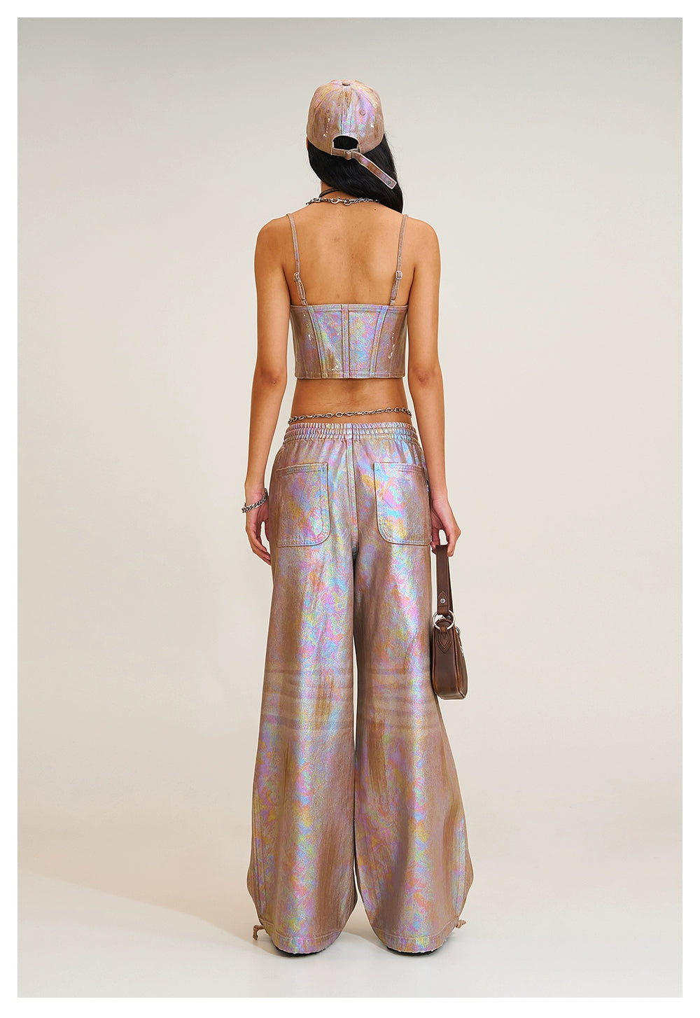 Wild Iridescent Drawstring Cargo Pants