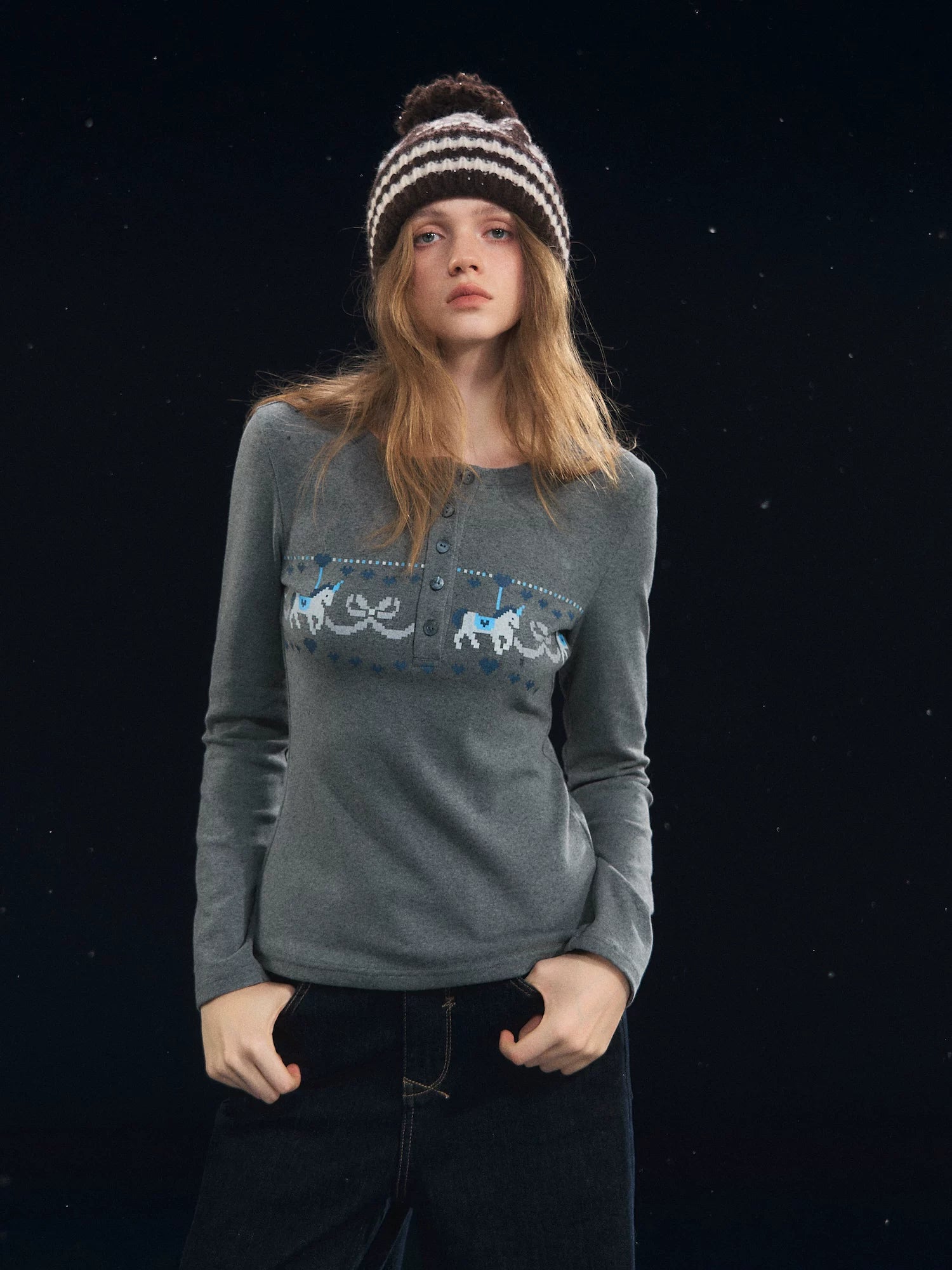 Carousel Print Plush-Feel Top