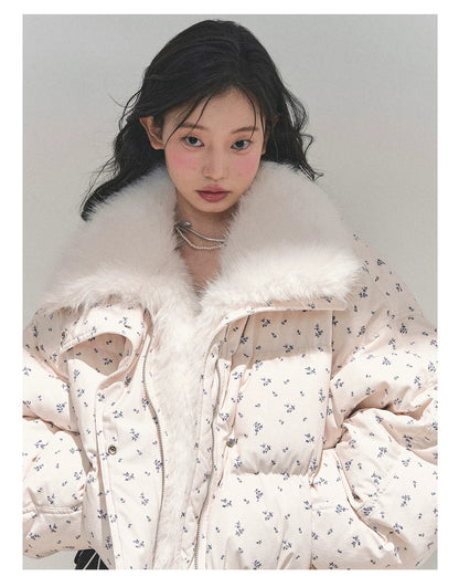Short White Duck Down Puffer Jacket