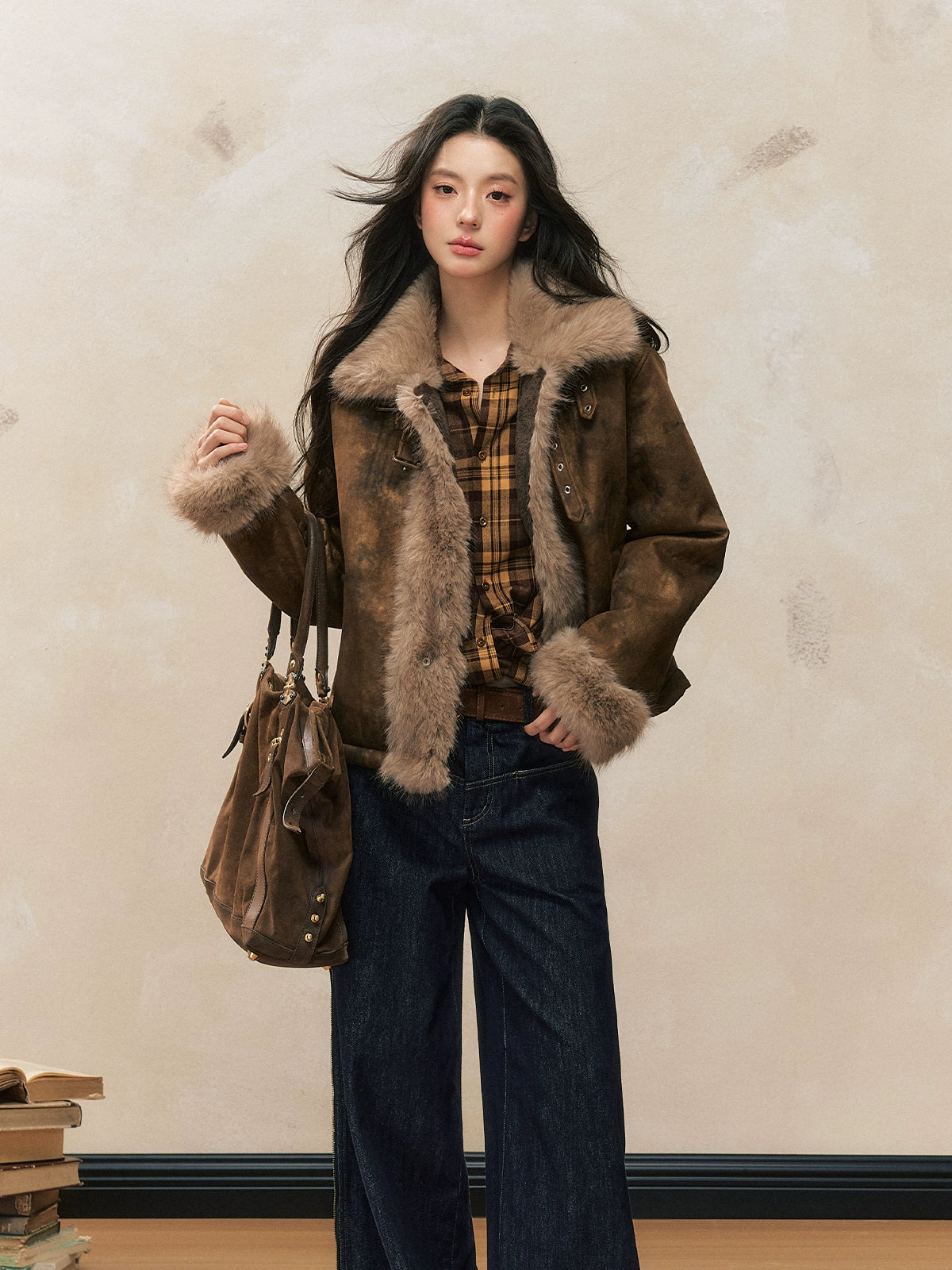 Brown Vintage Shearling Jacket
