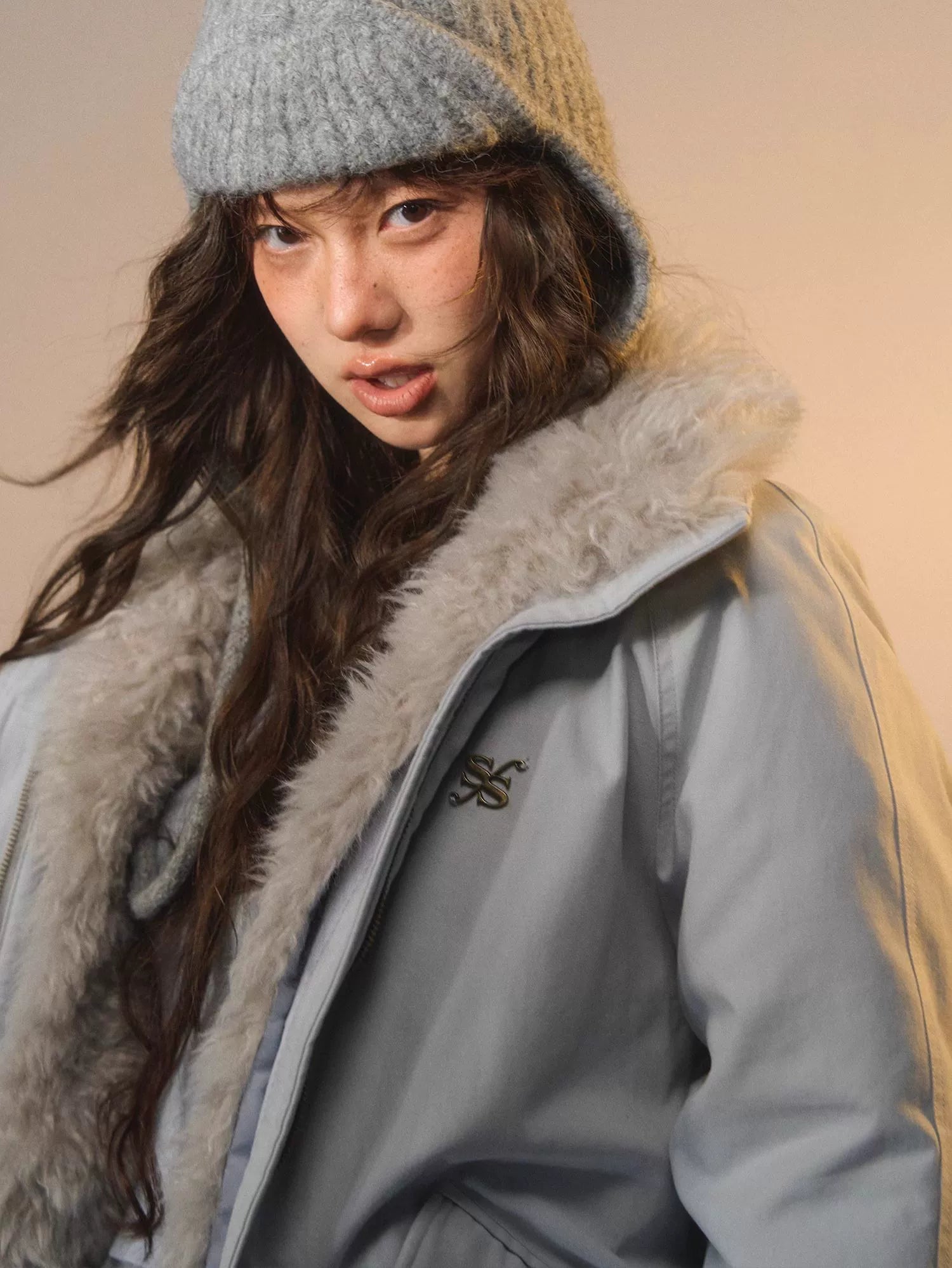 Detachable Faux Fur Collar Parka Down Jacket