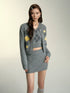 Gray Diamond Pattern Wool Cardigan & Vest Set - CHINASQUAD