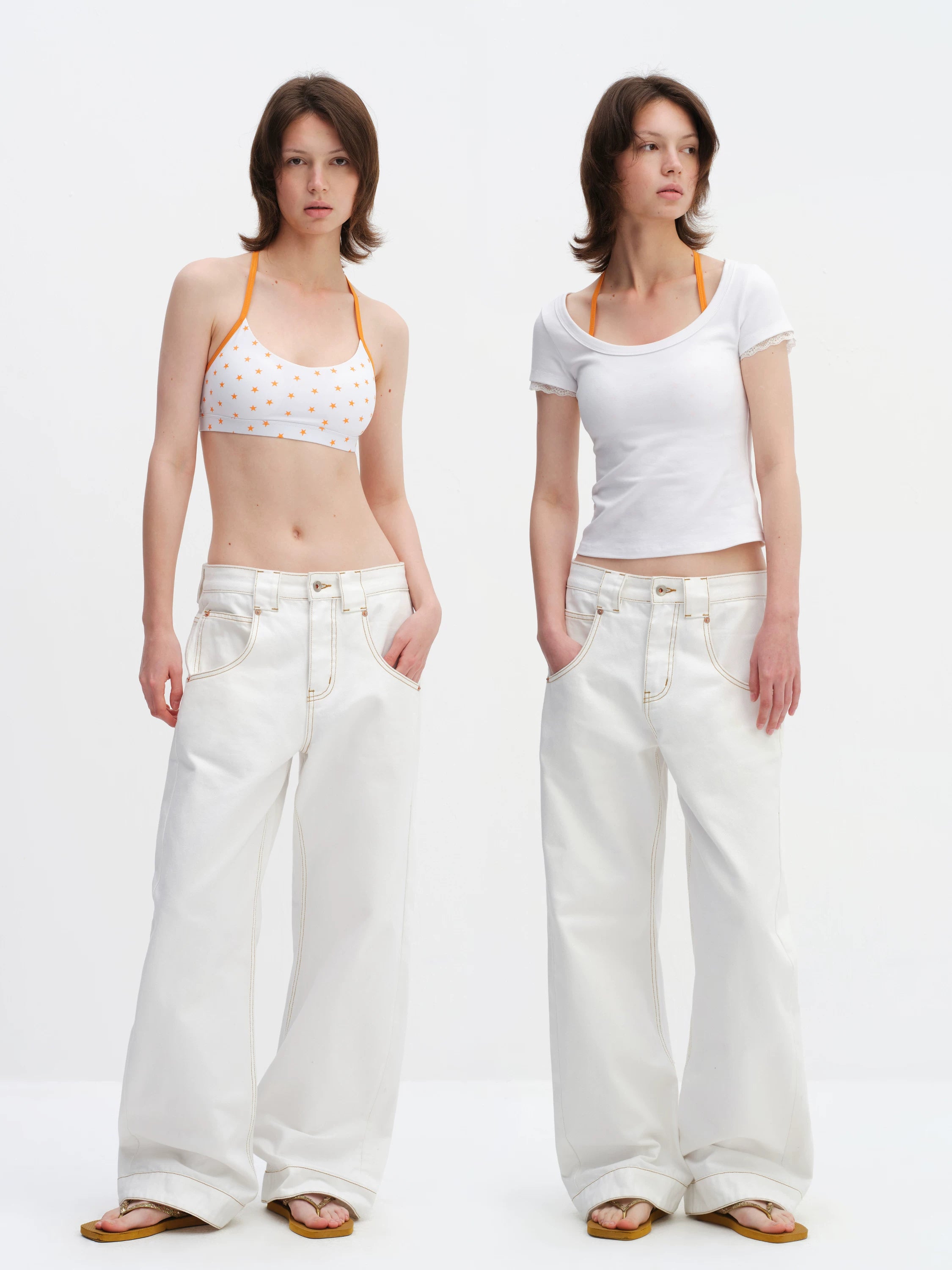 Star Print Racerback Sports Bra