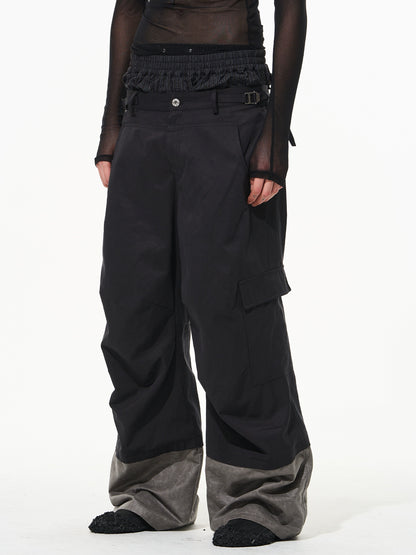 Triple-Layered Color-Block Cargo Pants