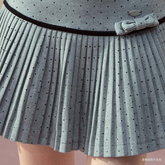 Polka Dot Bow Pleated Skirt - CHINASQUAD
