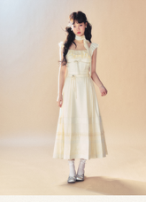 Beige Vintage Pleated Skirt - CHINASQUAD