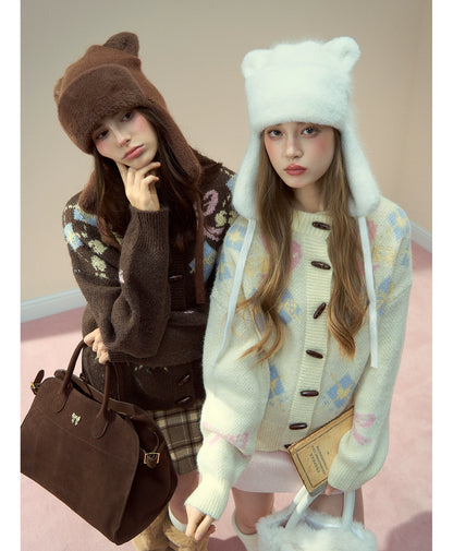 Teddy Earflap Angora-Blend Plush Hat