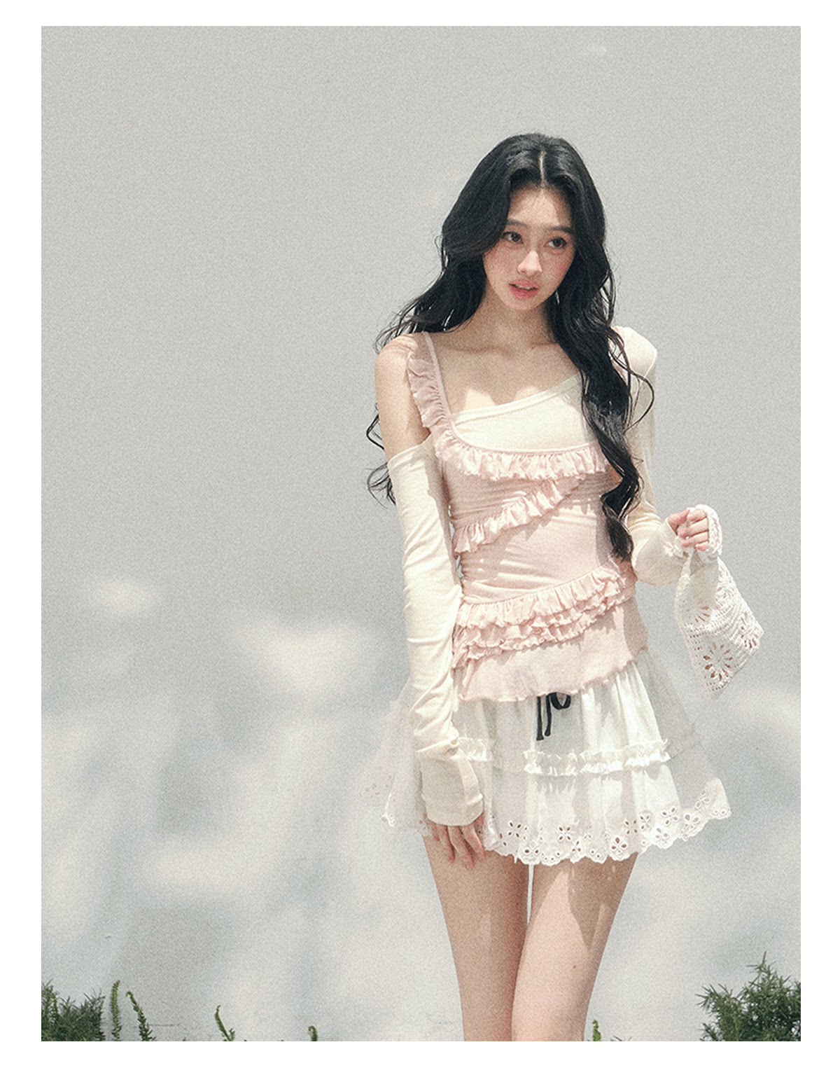 Asymmetric Ruffle Off-Shoulder Top