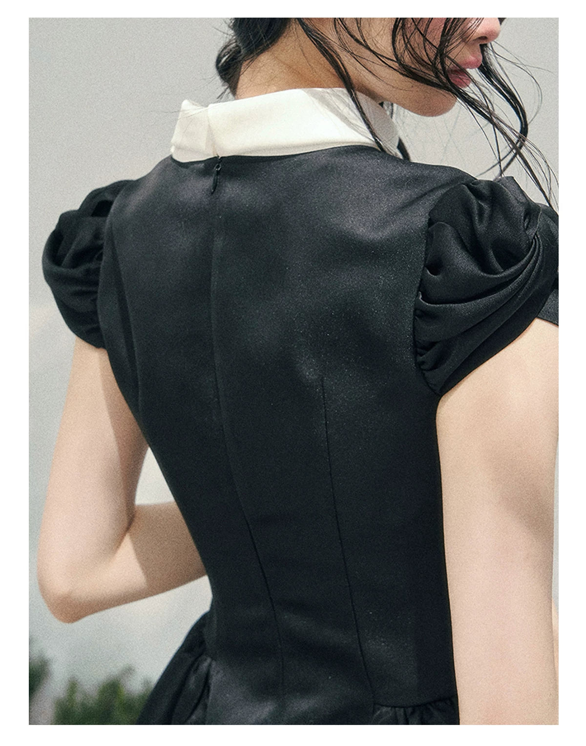 Liliane Ballroom Puff-Sleeve Mini Dress