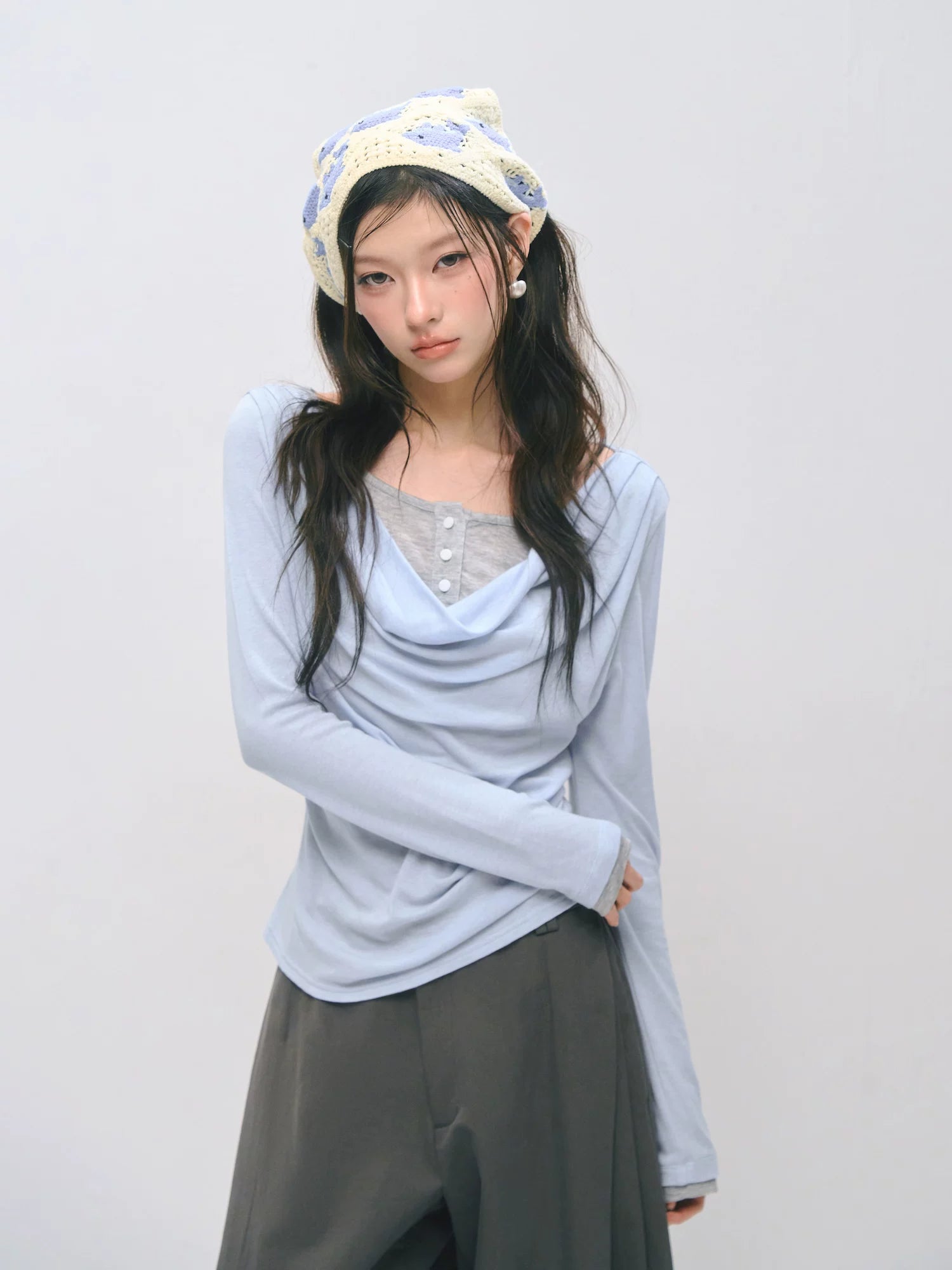 Waist-Cinching Long Sleeve T-Shirt