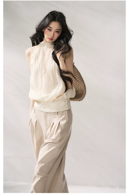 Halter Neck Minimalist Sleeveless Vest