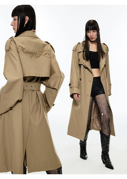 Khaki Double-Breasted Coat - CHINASQUAD