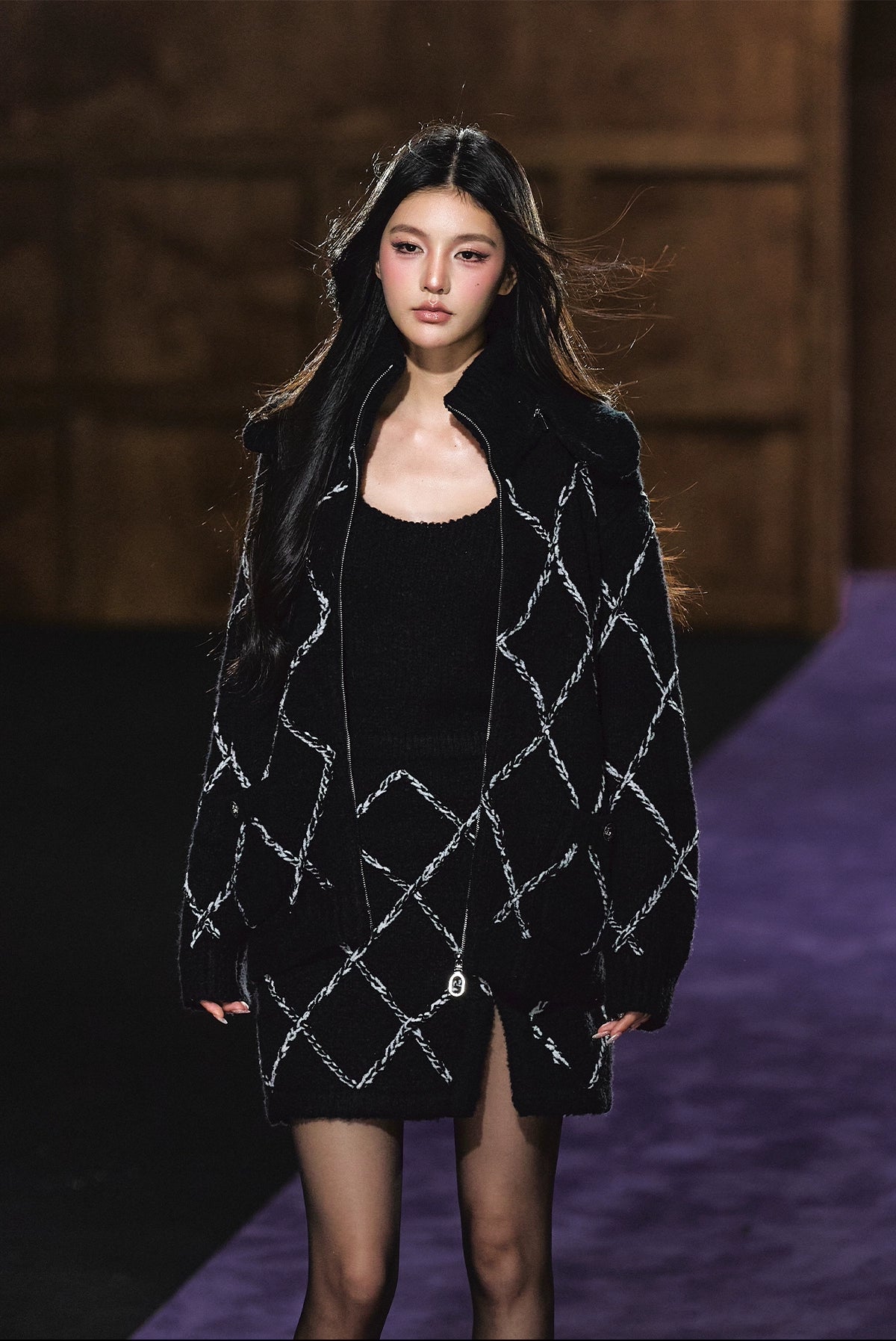 Wool-Blend Textured Hooded Cardigan &amp; Dress Set