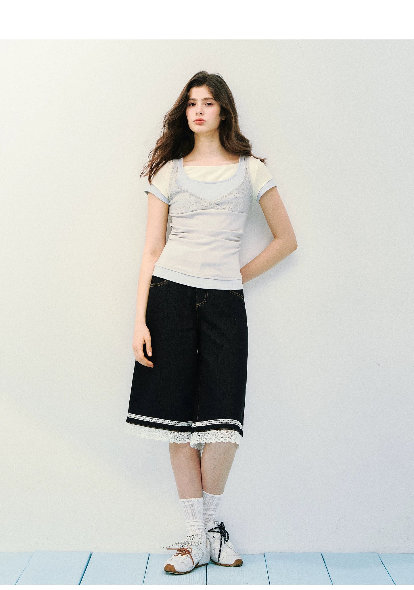 Layered Lace Knit Tee