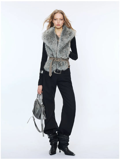 Metal-Waist Punk Tailored Trousers