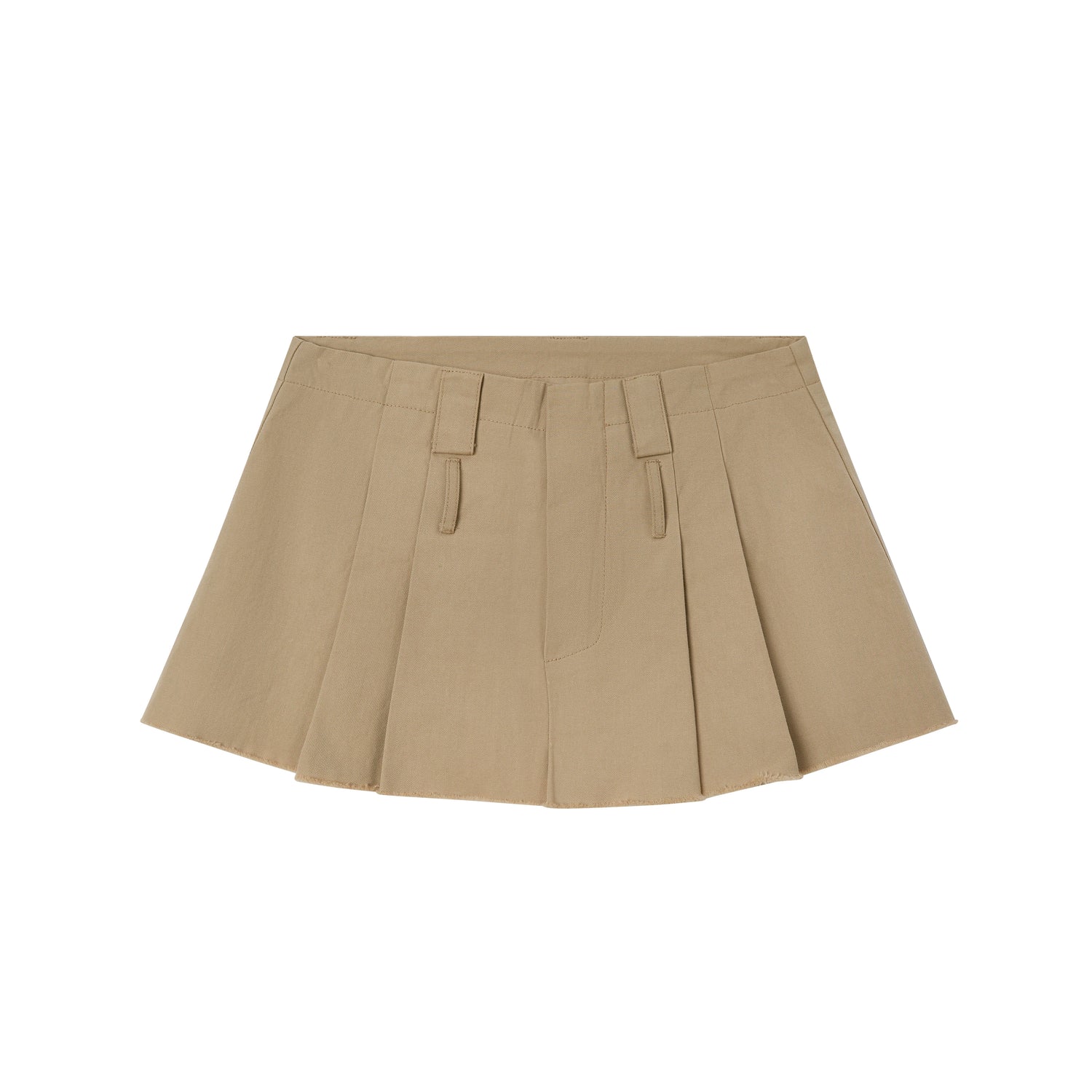 Twill Cargo Pleated Mini Skirt