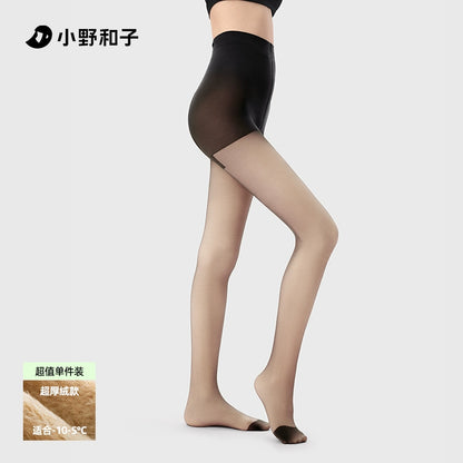 Double-Layer Black Sheer Pantyhose, Black Semi-Sheer Tights