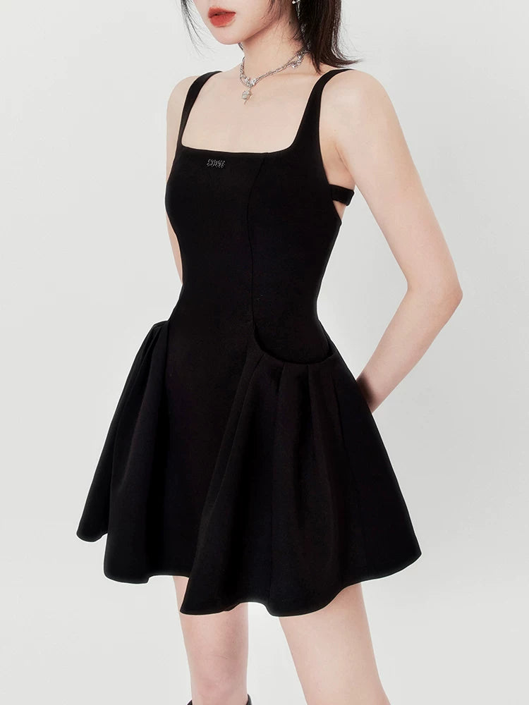 Square-Neck Backless Camisole Dress