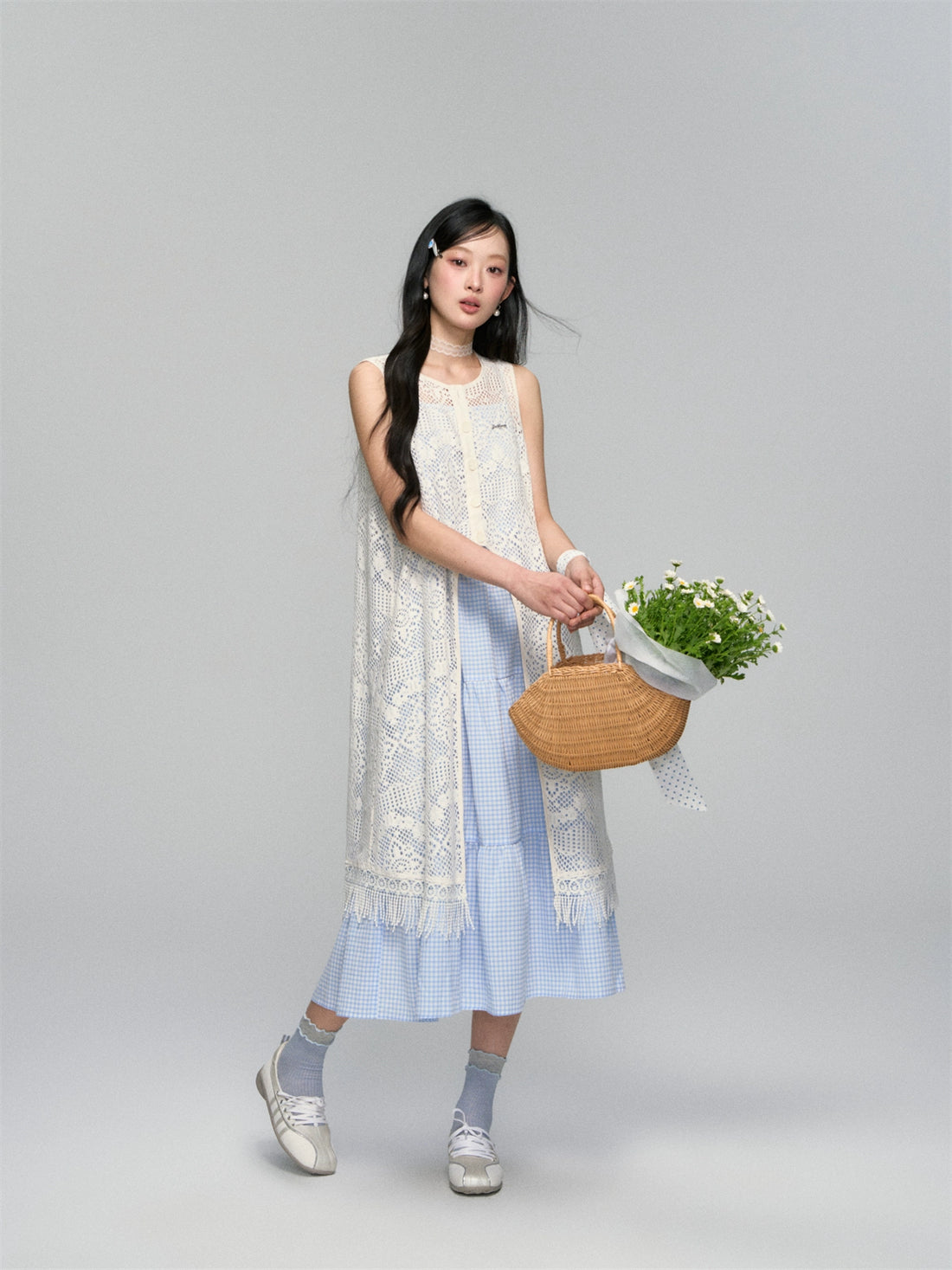 Tassel Contrast Color Dress Set