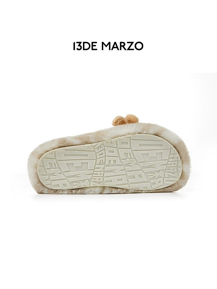 Logo Furry Plush Slipper