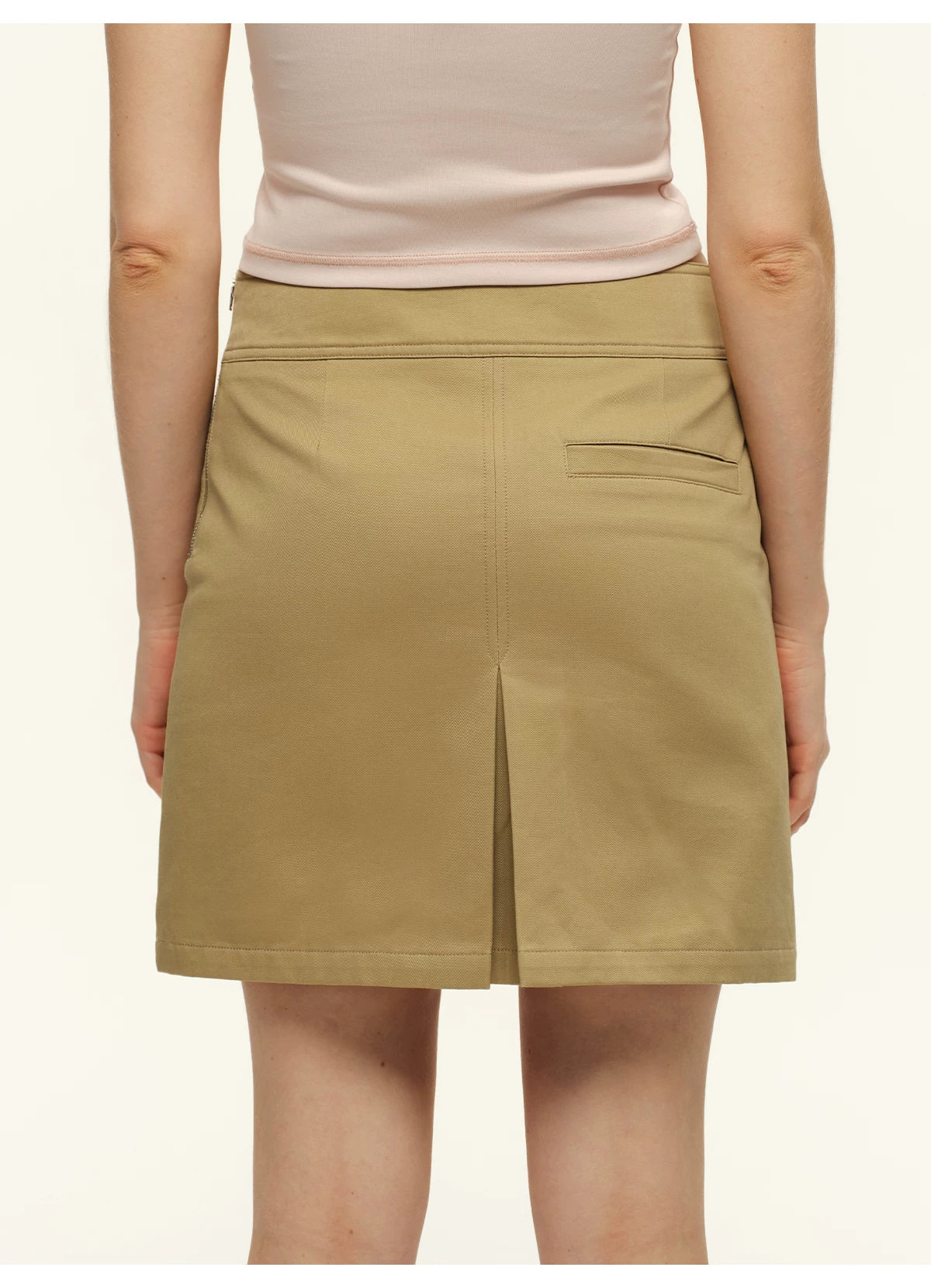 Side-Zip Layered-Effect Pleated Mini Skirt